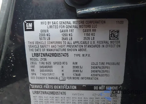 2021 Buick Envision Fwd Essence from USA, damaged, VIN LRBFZNR42MD057476